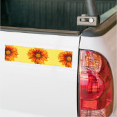 Helder geel-oranje verloop bloem uitsnijding bumpersticker (Op Truck)