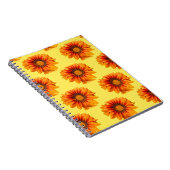Helder geel-oranje verloop bloem uitsnijding notitieboek (Rechterzijde)