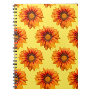 Helder geel-oranje verloop bloem uitsnijding notitieboek
