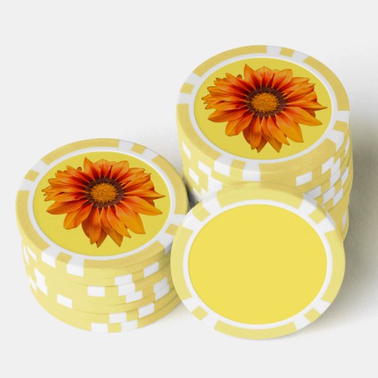 Helder geel-oranje verloop bloem uitsnijding poker chips (Opstapeling)