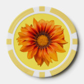 Helder geel-oranje verloop bloem uitsnijding poker chips (Voorkant)