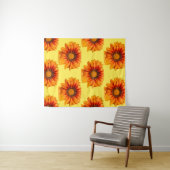 Helder geel-oranje verloop bloem uitsnijding wandkleed (In Situ (horizontaal))