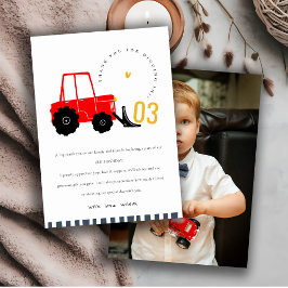 Helder Geel Rode Graafmachine Kinderen Foto Verjaa Bedankkaart