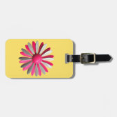 Helder geel roze funky MOD Retro Daisy Flower Bagagelabel (Voorkant horizontaal)