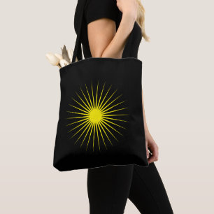 Helder Geel Schitterende Ster Mark Modern Zwart Tote Bag