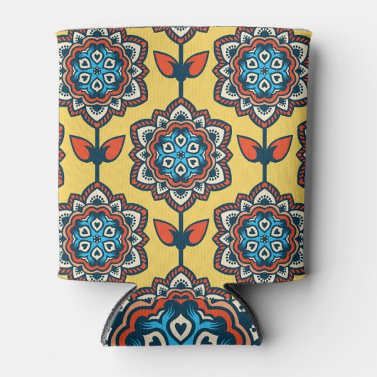 Helder geel sierlijk: naadloos decor blikjeskoeler (Voorkant)