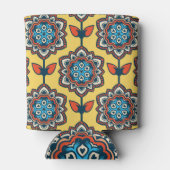 Helder geel sierlijk: naadloos decor blikjeskoeler (Achterkant)