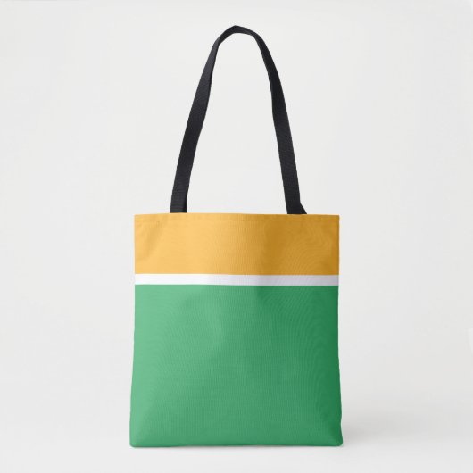  Helder Geel Top Wit Groen Kleurenblok Tote Bag (Voorkant)