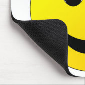 Helder geel vrolijk lachend gezicht muismat (Hoek)