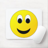 Helder geel vrolijk lachend gezicht muismat (Met muis)