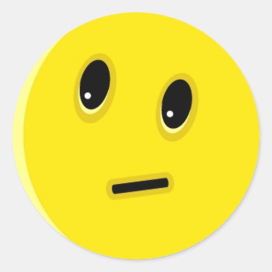 Helder geel vrolijk lachend gezicht ronde sticker (Voorkant)