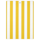 Helder geel & witte strepen Modern gepersonaliseer Klembord (Achterkant)