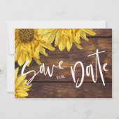 Helder Geel Zonnebloem Country Barn Wedding Save The Date (Voorkant)