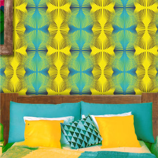 Helder Geelgroen Abstract Tropisch Patroon Behang