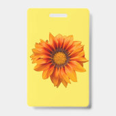 Helder geeloranje verloop bloem uitsnede badge (Voorzijde)