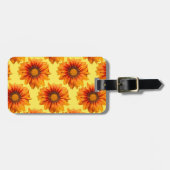 Helder geeloranje verloop bloem uitsnede bagagelabel (Voorkant horizontaal)