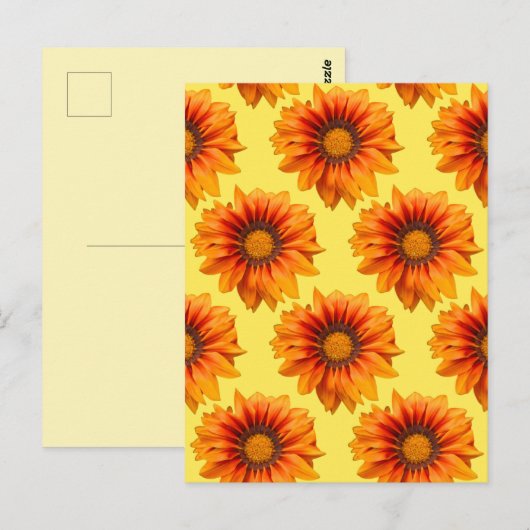 Helder geeloranje verloop bloem uitsnede briefkaart (Voorkant / Achterkant)