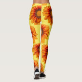 Helder geeloranje verloop bloem uitsnede leggings (Achterkant)