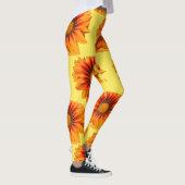 Helder geeloranje verloop bloem uitsnede leggings (Rechts)