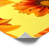 Helder geeloranje verloop bloem uitsnede poster (Hoek)