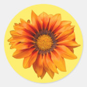 Helder geeloranje verloop bloem uitsnede ronde sticker (Voorkant)