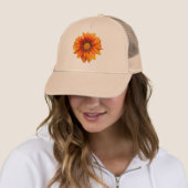 Helder geeloranje verloop bloem uitsnede trucker pet (In situ)