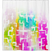Helder gekleurd Abstract patroon in Crazy Rustic Douchegordijn (Voorkant)