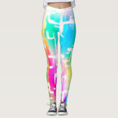 Helder gekleurd Abstract patroon in Crazy Rustic Leggings (Voorkant)
