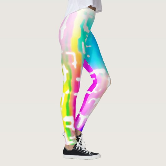 Helder gekleurd Abstract patroon in Crazy Rustic Leggings (Rechts)