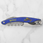 Helder gekleurd Abstract vibrant blauw Kurkentrekker (Achterkant)