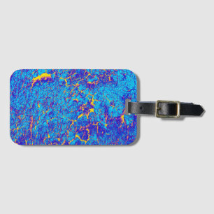 Helder gekleurd Blauw Paars Geel Abstract Bagagelabel