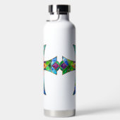 HELDER GEKLEURD GLAS IN LOOD LOOK CROSS WATERFLES (Rechts)