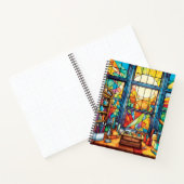 HELDER GEKLEURD GLAZEN IN LOOD SCHOOLBUREAU NOTITIEBOEK (Binnen)