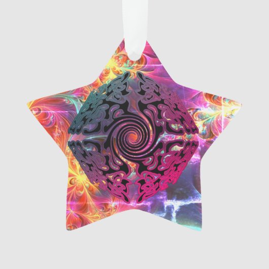 Helder gekleurd kerst alternatief ontwerp ornament (voorkant)