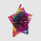 Helder gekleurd kerst alternatief ontwerp ornament (voorkant)