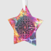 Helder gekleurd kerst alternatief ontwerp ornament (voorkant)