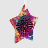 Helder gekleurd kerst alternatief ontwerp ornament (voorkant)