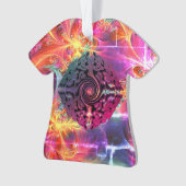 Helder gekleurd kerst alternatief ontwerp ornament (voorkant)