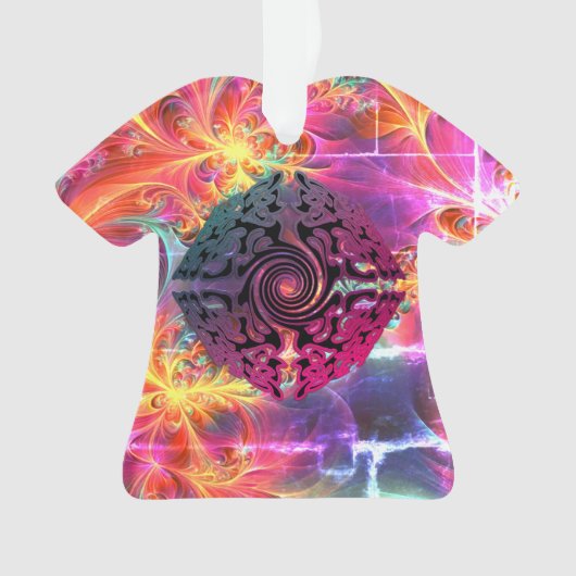 Helder gekleurd kerst alternatief ontwerp ornament (voorkant)