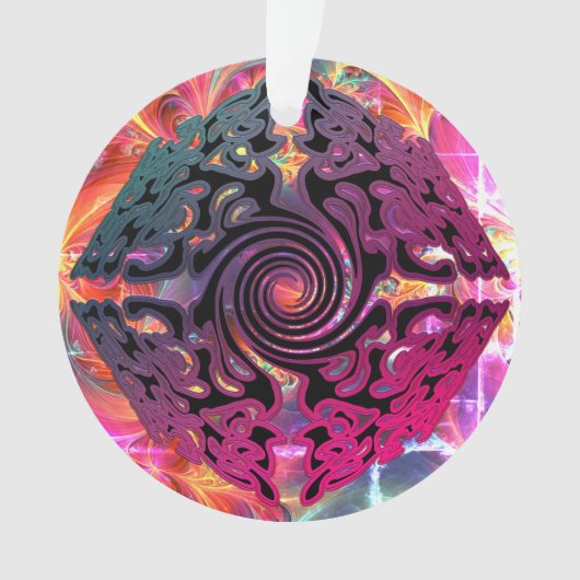 Helder gekleurd kerst alternatief ontwerp ornament (voorkant)