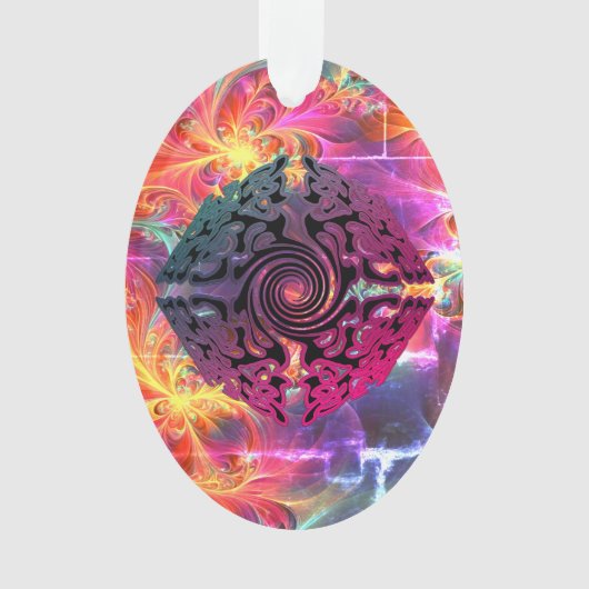 Helder gekleurd kerst alternatief ontwerp ornament (voorkant)