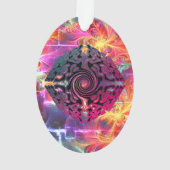 Helder gekleurd kerst alternatief ontwerp ornament (achterkant)