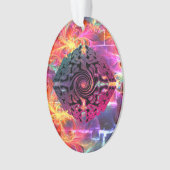 Helder gekleurd kerst alternatief ontwerp ornament (voorkant)