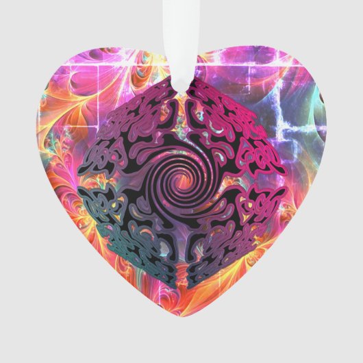 Helder gekleurd kerst alternatief ontwerp ornament (voorkant)