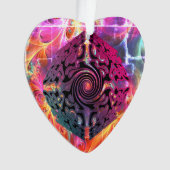 Helder gekleurd kerst alternatief ontwerp ornament (voorkant)