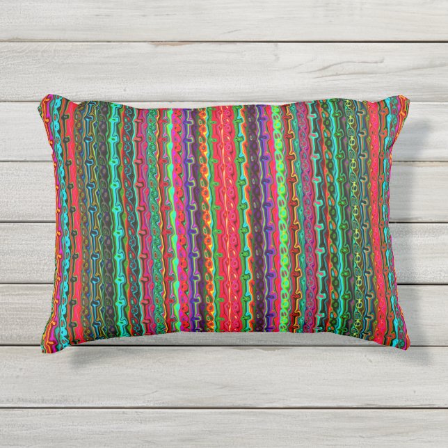 Helder gekleurd, kleurrijk Abstract patroon Buitenkussen (Voorkant)
