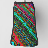 Helder gekleurd, kleurrijk Abstract patroon Golfheadcover (Draai 90)