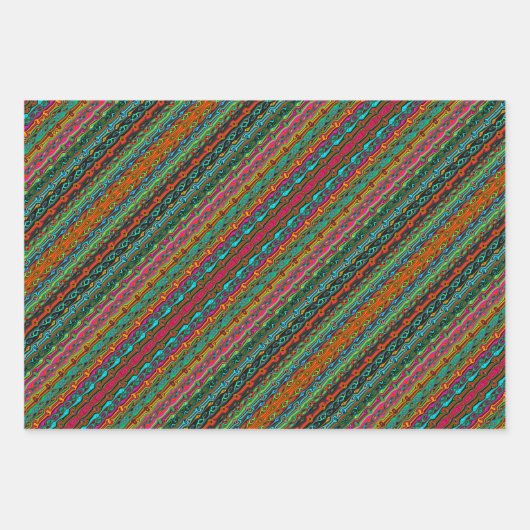 Helder gekleurd, kleurrijk Abstract patroon Inpakpapier Vel (Voorkant 3)