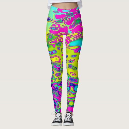 Helder gekleurd, kleurrijk Abstract patroon Leggings (Voorkant)