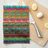 Helder gekleurd, kleurrijk Abstract patroon Theedoek (Quarter Fold)